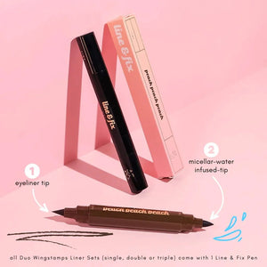 Single Wingstamps (1 Stamp + 1 Liner) - Peach Peach PeachEyelinerSKINNY10NOIR