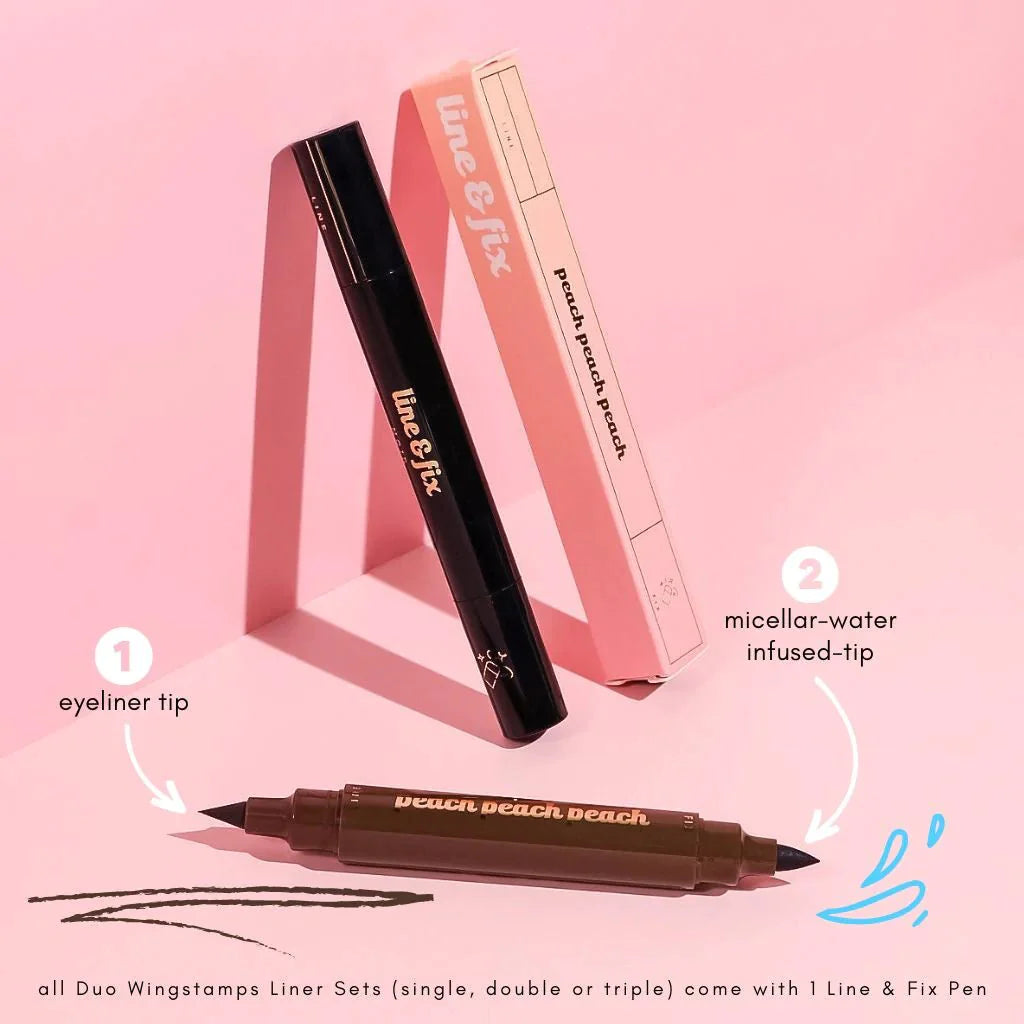 Single Wingstamps (1 Stamp + 1 Liner) - Peach Peach PeachEyelinerSKINNY10NOIR