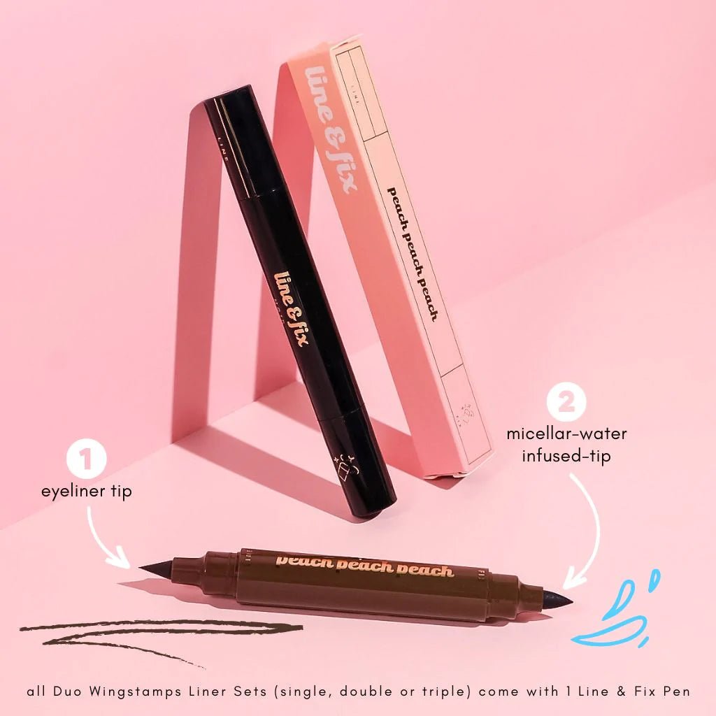 Single Wingstamps (1 Stamp + 1 Liner) - Peach Peach PeachEyelinerSKINNY10NOIR