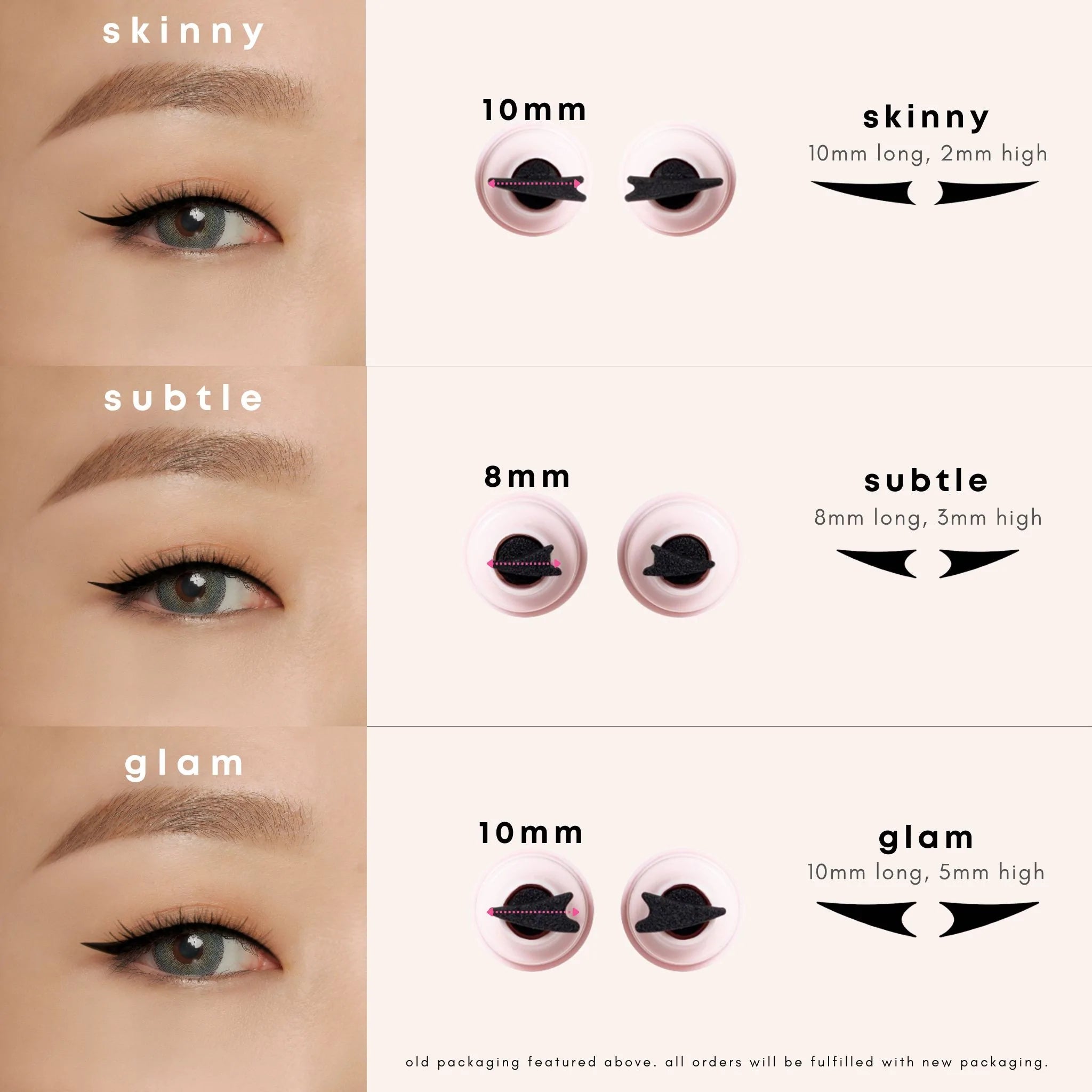 Duo Wingstamps Liner (Set of 2 Pens) - The Ultimate Eyeliner Hack with 3-in-1 Eyeliner - Peach Peach Peach